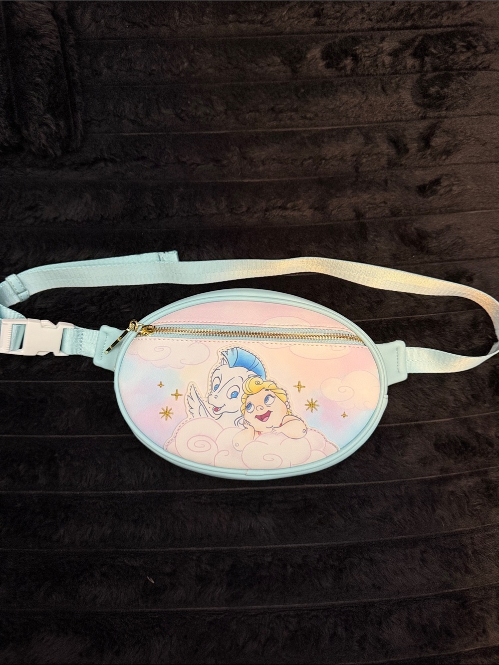 Loungefly Pastel Blue and Pink Cherub Cloud Belt Bag